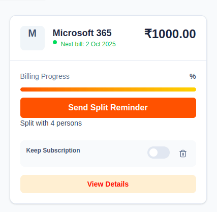 The interface showing the 'Send split Email' the number '4' entered displayed clearly