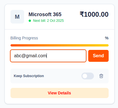 The interface showing the email entered and send button.