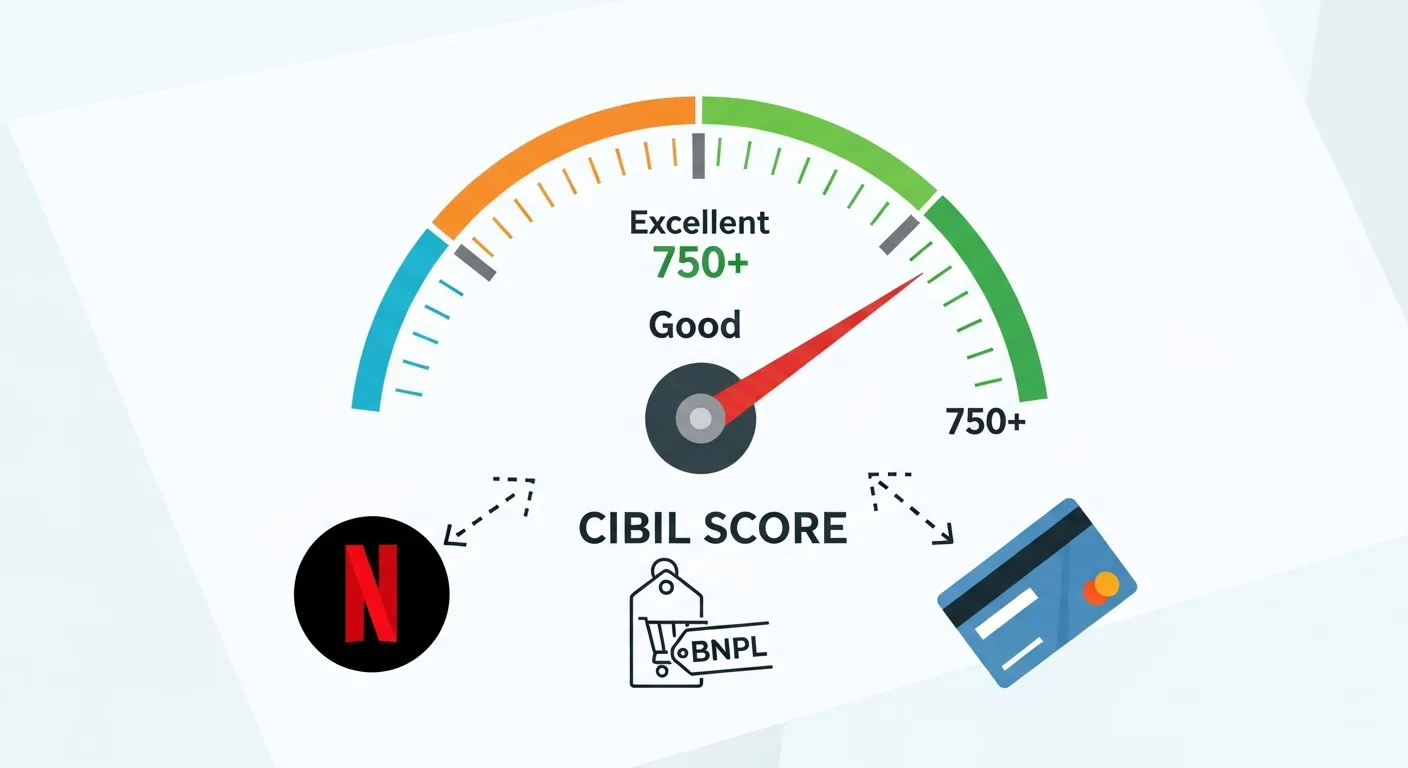 An illustration showing how subscriptions can negatively impact a CIBIL score.